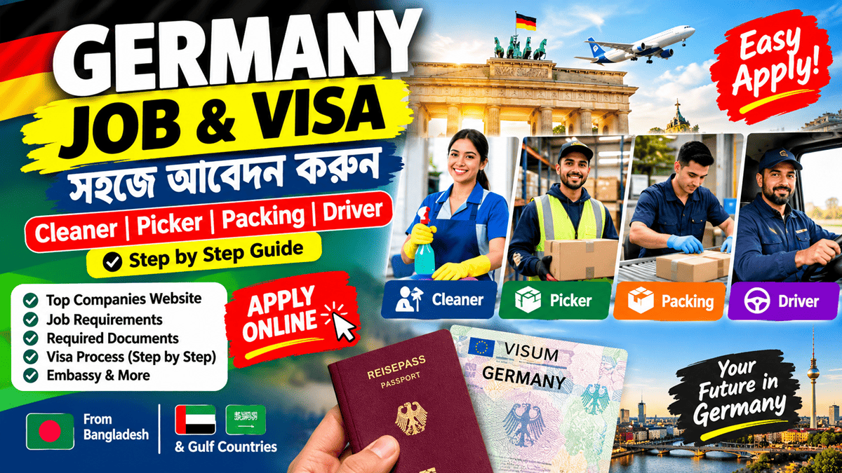 You are currently viewing Germany Job Visa 2026–2027: Cleaner, Picker, Packing & Driver Jobs