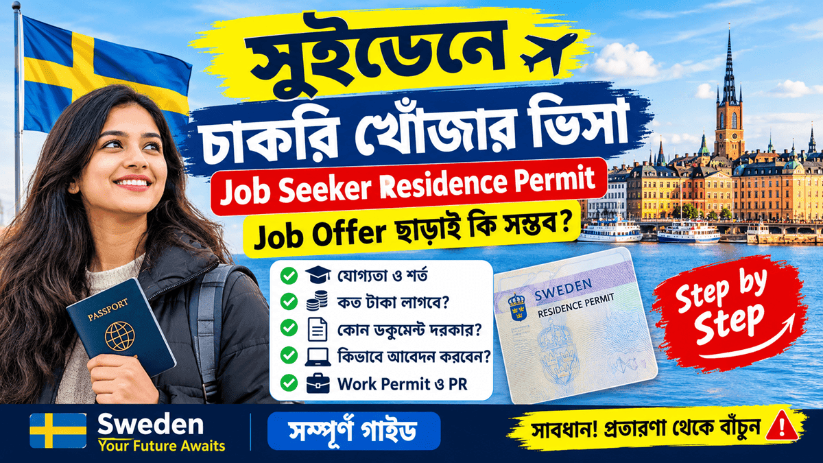 Read more about the article সুইডেনে Job Seeker Visa 2026: যোগ্যতা ও আবেদন গাইড